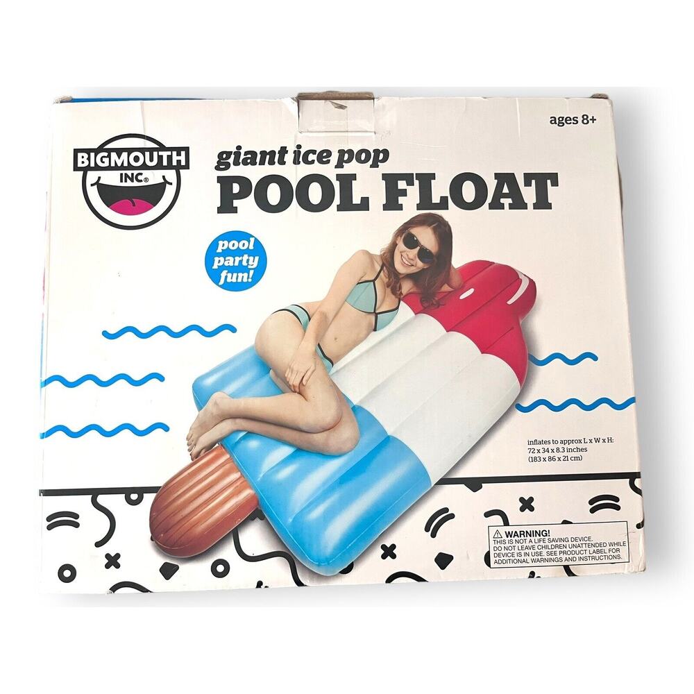 Bigmouth Giant Ice Pop Ice Cream Summer Pool Float 72x34x8.3 Inches